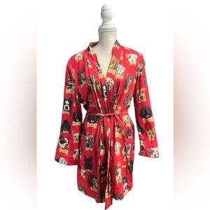 Nick & Nora‎ dog print bathrobe